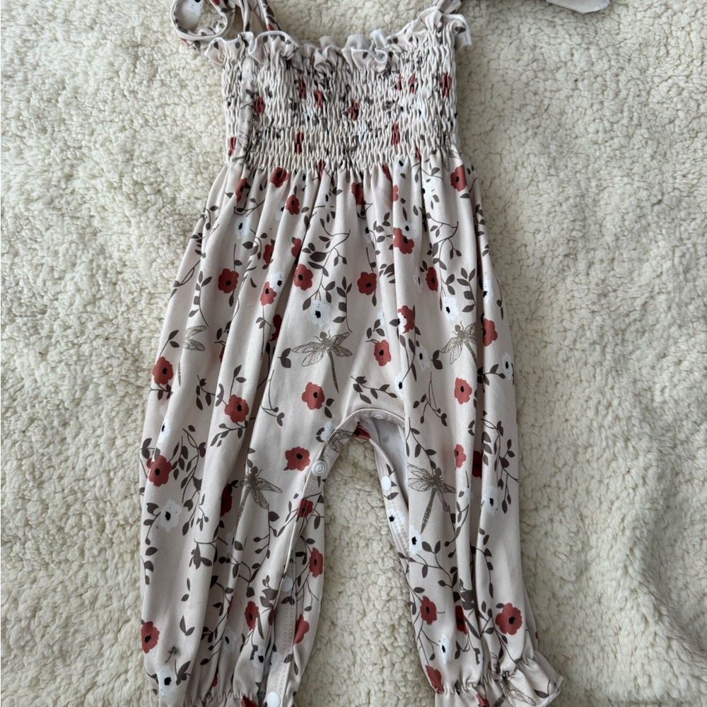 Floral Print Kids Jumpsuit